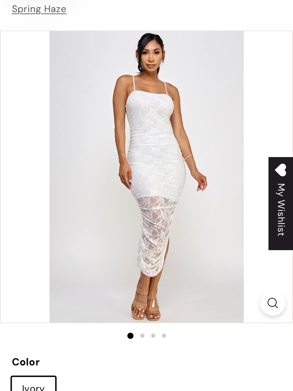 Ivory Lace Midi Dress